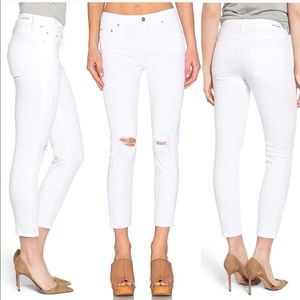 Citizens Of Humanity White Rocket Crop High Rise Skinny Denim